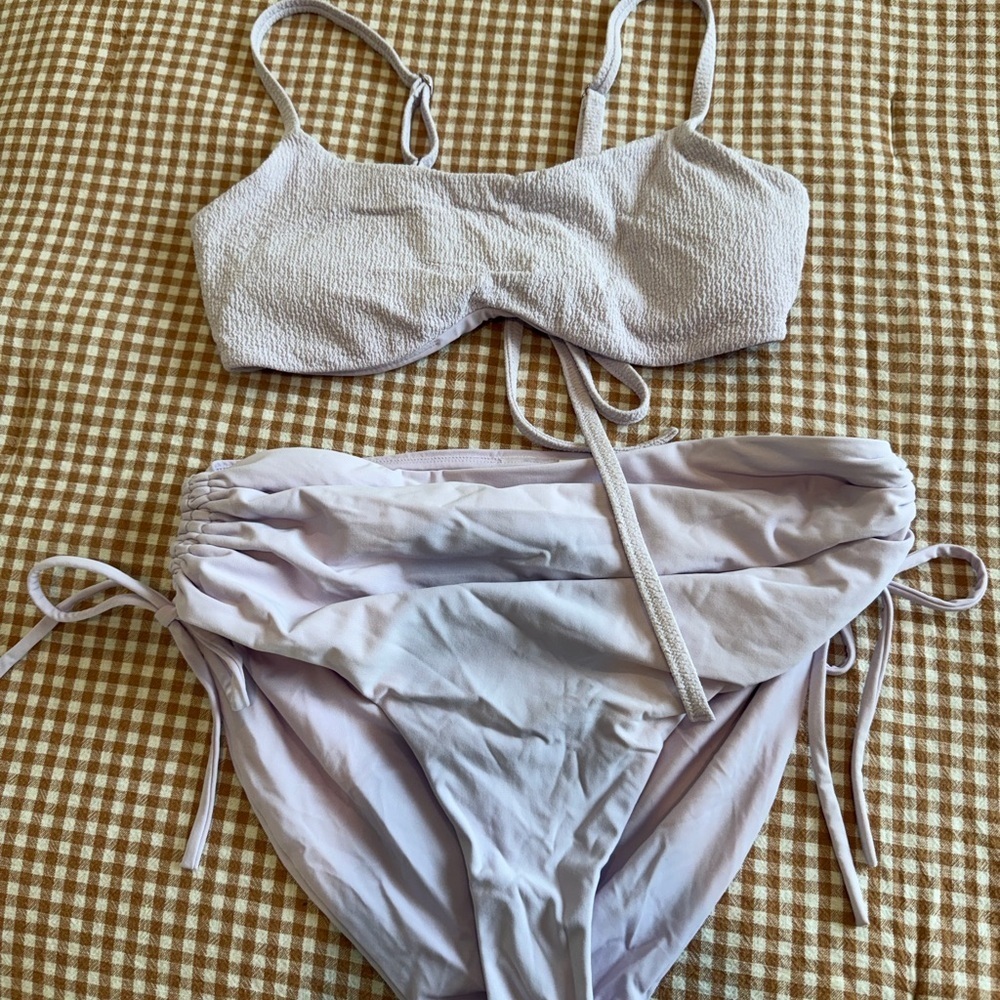 CALIA Lavender Bikini Set with High Waisted Bottoms